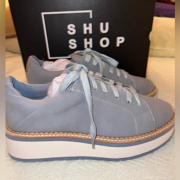 NWT SHUSHOP ”Shea” Suede Blue Color Blocked Platforms Lightweight Sneakers - Picture 11 of 13